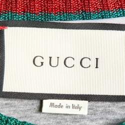 Pre Owned Gucci Multicolor Floral Print Cotton Sequined Sweatshirt S