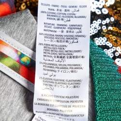 Pre Owned Gucci Multicolor Floral Print Cotton Sequined Sweatshirt S