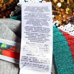 Pre Owned Gucci Multicolor Floral Print Cotton Sequined Sweatshirt S