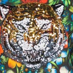 Pre Owned Gucci Multicolor Floral Print Cotton Sequined Sweatshirt S