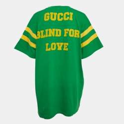 Pre Owned Gucci Green Eschatology Print Cotton Jersey T-Shirt M