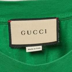 Pre Owned Gucci Green Eschatology Print Cotton Jersey T-Shirt M