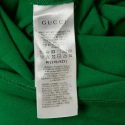 Pre Owned Gucci Green Eschatology Print Cotton Jersey T-Shirt M