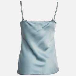 Gucci Blue Silk Satin Strawberry Patch Detail Camisole M