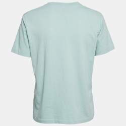 Pre Owned Gucci Blue Heart Applique Jersey Liberty London Edition T-Shirt XS