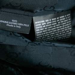 Pre Owned Gucci Black Contrast Trim Leather Button Front Jacket S