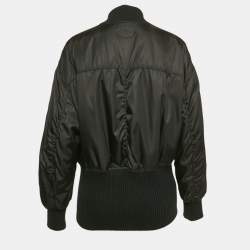Gucci Black Nylon Rib Trim Nylon Padded Bomber Jacket S