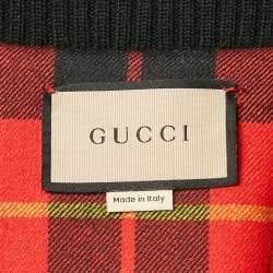 Gucci Black Nylon Rib Trim Nylon Padded Bomber Jacket S