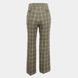 Gucci Grey/Beige Prince of Wales Checks Wool Blend Tapered Trousers S