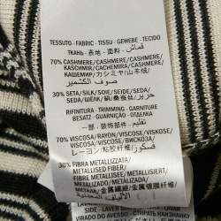 Pre Owned Gucci Black/White Blind For Love Intarsia  Lamé and Cashmere Knit Sweater XS