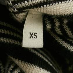 Pre Owned Gucci Black/White Blind For Love Intarsia  Lamé and Cashmere Knit Sweater XS