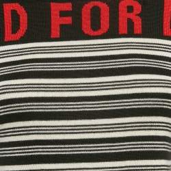 Pre Owned Gucci Black/White Blind For Love Intarsia  Lamé and Cashmere Knit Sweater XS