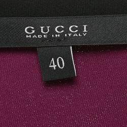 Gucci Magenta Pink Silk Belted Draped Detail Jumpsuit S 