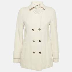 Gucci Cream Wool Double Breasted Coat M