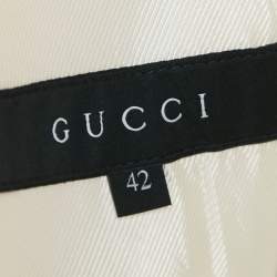 Gucci Cream Wool Double Breasted Coat M