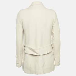 Gucci Cream Wool Double Breasted Coat M