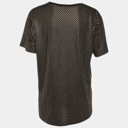 Pre Owned Gucci Black Guccy Star Print Cotton Crew Neck T-Shirt S