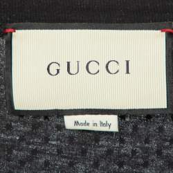 Pre Owned Gucci Black Guccy Star Print Cotton Crew Neck T-Shirt S