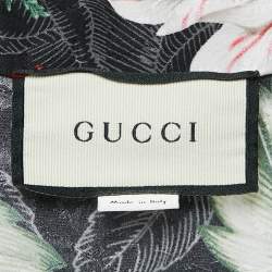 Gucci Black/Multicolor Floral Print Silk Shirt and Shorts Set M