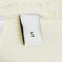 Pre Owned Gucci Cream 'Blind For Love' Cotton Belted Cardigan S