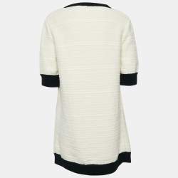 Pre Owned Gucci Cream Wool & Cotton Knit Open Front Cardigan L