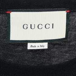 Gucci Black Manifesto Mask Print Cotton Crew Neck T-Shirt M