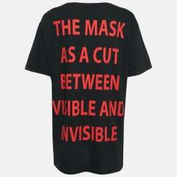 Gucci Black Manifesto Mask Print Cotton Crew Neck T-Shirt M