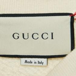 Pre Owned Gucci Cream Ignasi Monreal Graphic Print Cotton Sweatshirt M