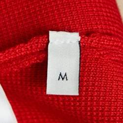 Pre Owned Gucci Red Interlocking G Wool Knit Button Front Cardigan M