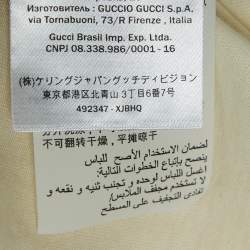 Pre Owned تي شيرت غوتشي قطن بقبة دائرية كريمي إليكسير الحب متوسط