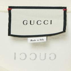 Pre Owned تي شيرت غوتشي قطن بقبة دائرية كريمي إليكسير الحب متوسط