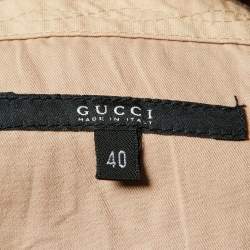 Gucci Beige Cotton Sleeveless Wrap Top S