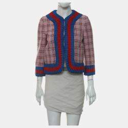 Gucci Pink Silk, Viscose Tweed Metallic Opened Cardigan IT Women 40