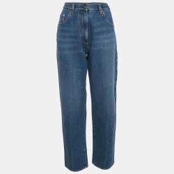 Pre Owned Gucci Blue Washed Denim Straight Leg Jeans L Waist 31"