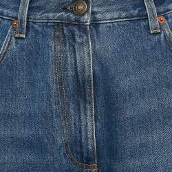 Pre Owned Gucci Blue Washed Denim Straight Leg Jeans L Waist 31"