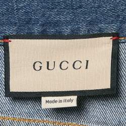 Pre Owned Gucci Blue Washed Denim Straight Leg Jeans L Waist 31"
