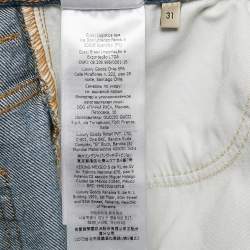 Pre Owned Gucci Blue Washed Denim Straight Leg Jeans L Waist 31"