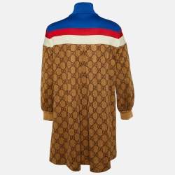 Gucci Brown GG Print Technical Jersey Mini Dress S