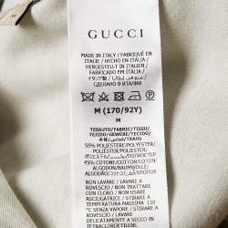 Pre Owned Gucci Khaki Green GG Supreme Logo Print Mini High Neck Dress M