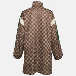 Pre Owned Gucci Khaki Green GG Supreme Logo Print Mini High Neck Dress M