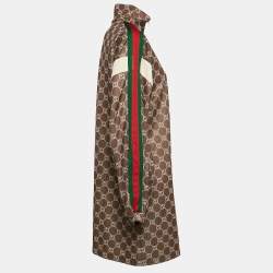 Pre Owned Gucci Khaki Green GG Supreme Logo Print Mini High Neck Dress M