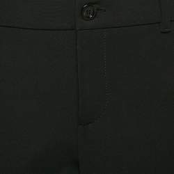 Pre Owned Gucci Black Cotton Blend Zip Detail Contrast Trimmed Skinny M