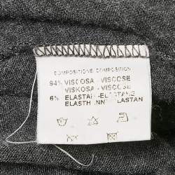 Gucci Dark Grey Jersey Sequin Detail Neck Full Sleeve Top L