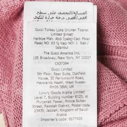 Gucci Pink Studded Wool Button Front Cardigan M