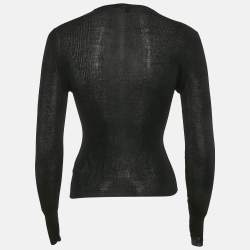 Pre Owned Gucci Black Modal Jersey Long Sleeve Top XS