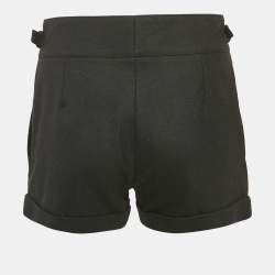 Gucci Black Wool Adjustable Waist Detail Shorts S