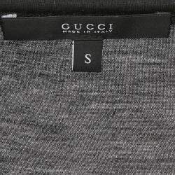 Gucci Black Jersey Neck Tie-Up Detail Full Sleeve Top S