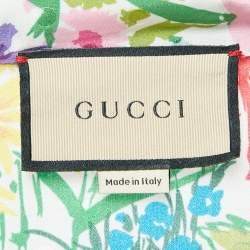 Gucci X Ken Scott Multicolor Silk Floral Print Top and Wide Leg Pants S