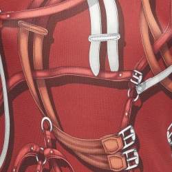 Pre Owned فستان غووتشي جيرسيه مطبوع أحمر داكن بطول الركبة مقاس صغير - سمول