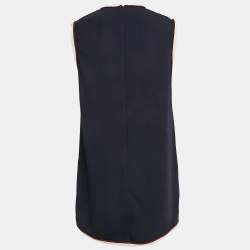 Pre Owned Gucci Navy Blue Crepe Sleeveless Mini Dress S